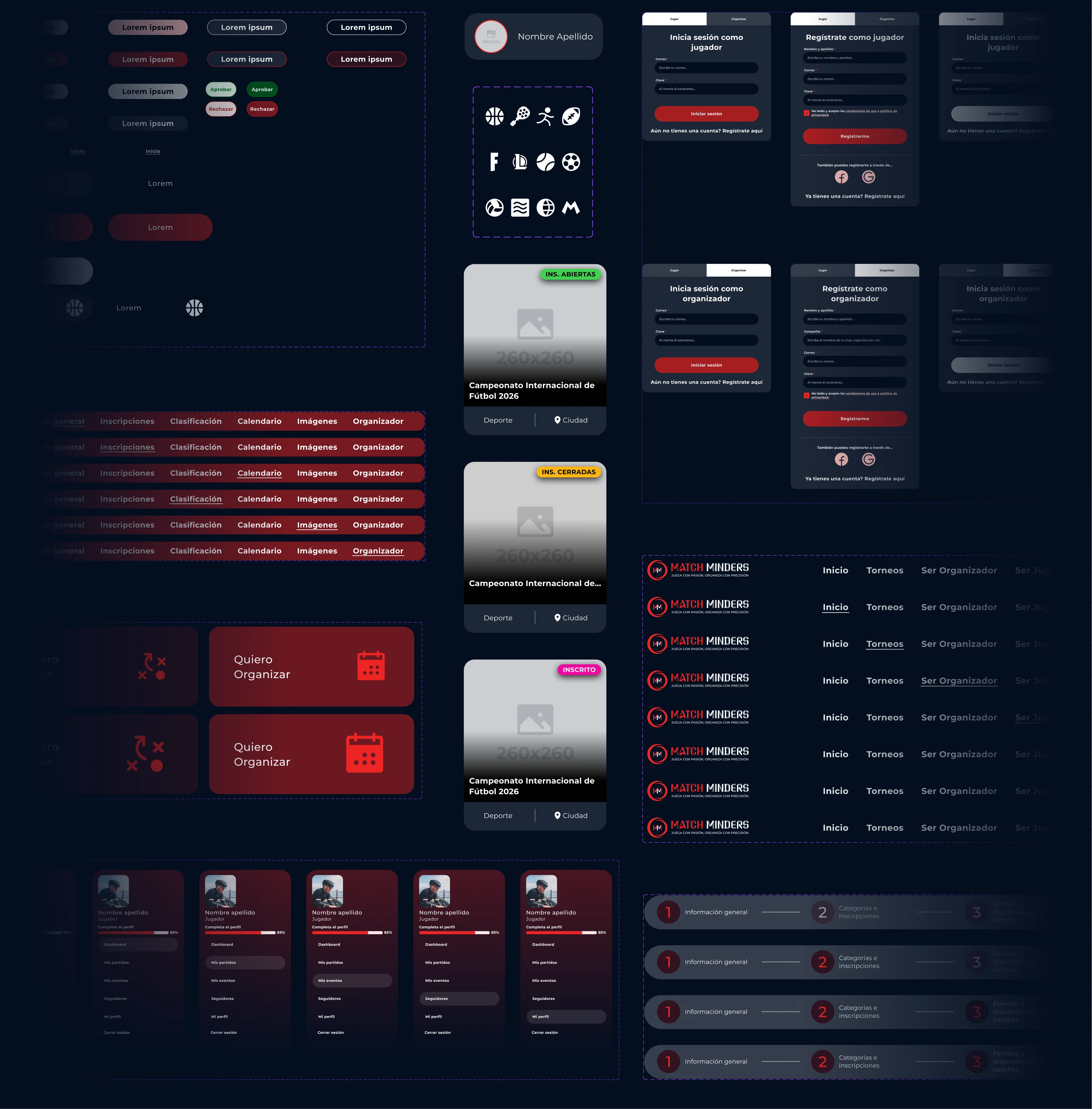 Componentes y Design System de MatchMinders