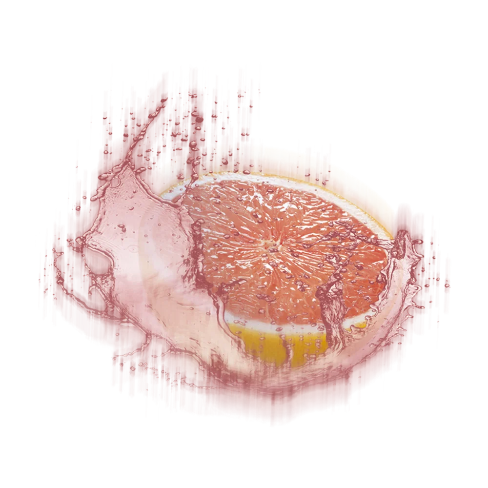 Pomelo en corte con splash, sabor pomelo de Aquarius.