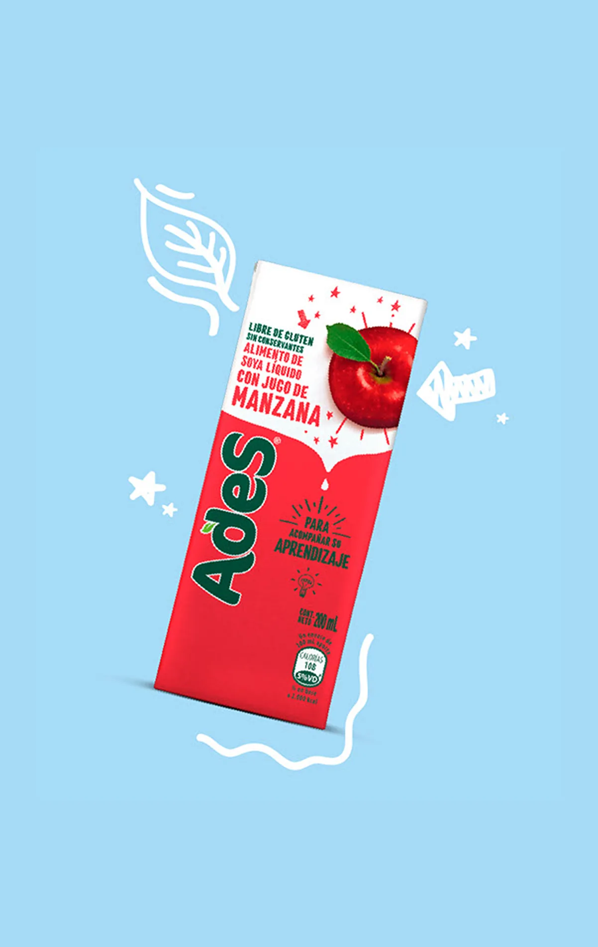 Caja Ades sabor manzana 200 ml de la plataforma KIDS.